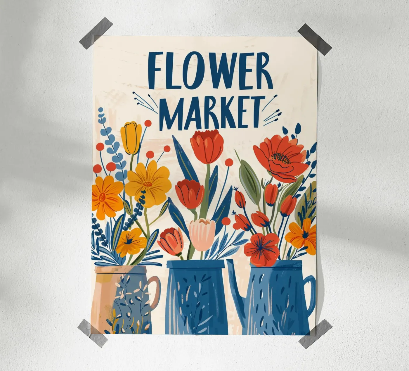 Blumenmarkt Poster von 🎁 NOBELART