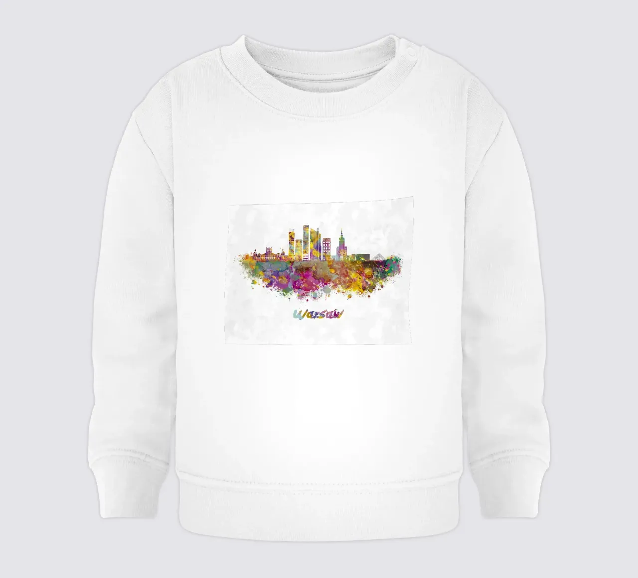 Lo skyline di Varsavia in acquerello felpa neonato da ARTVI-SHOP