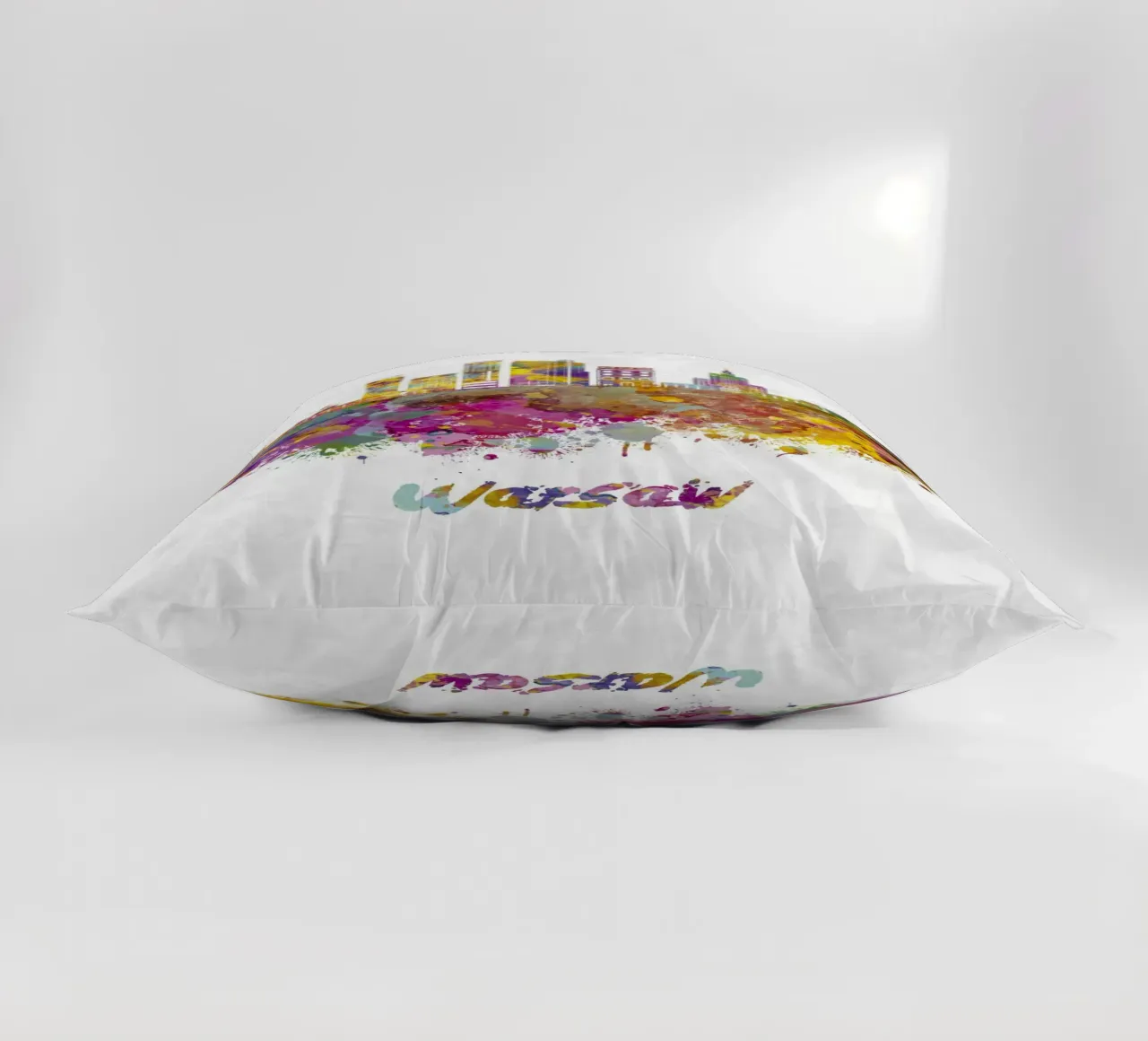 Lo skyline di Varsavia in acquerello cuscino da ARTVI-SHOP