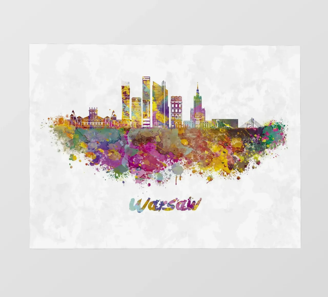 Lo skyline di Varsavia in acquerello telo in pvc da ARTVI-SHOP