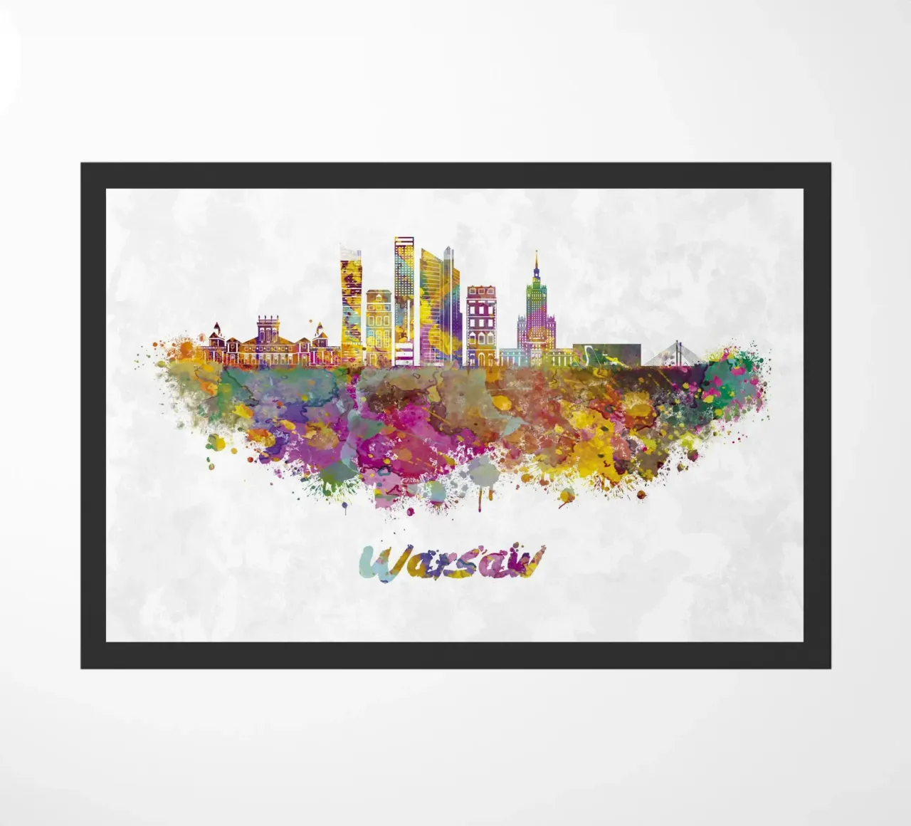 Lo skyline di Varsavia in acquerello zerbino da ARTVI-SHOP