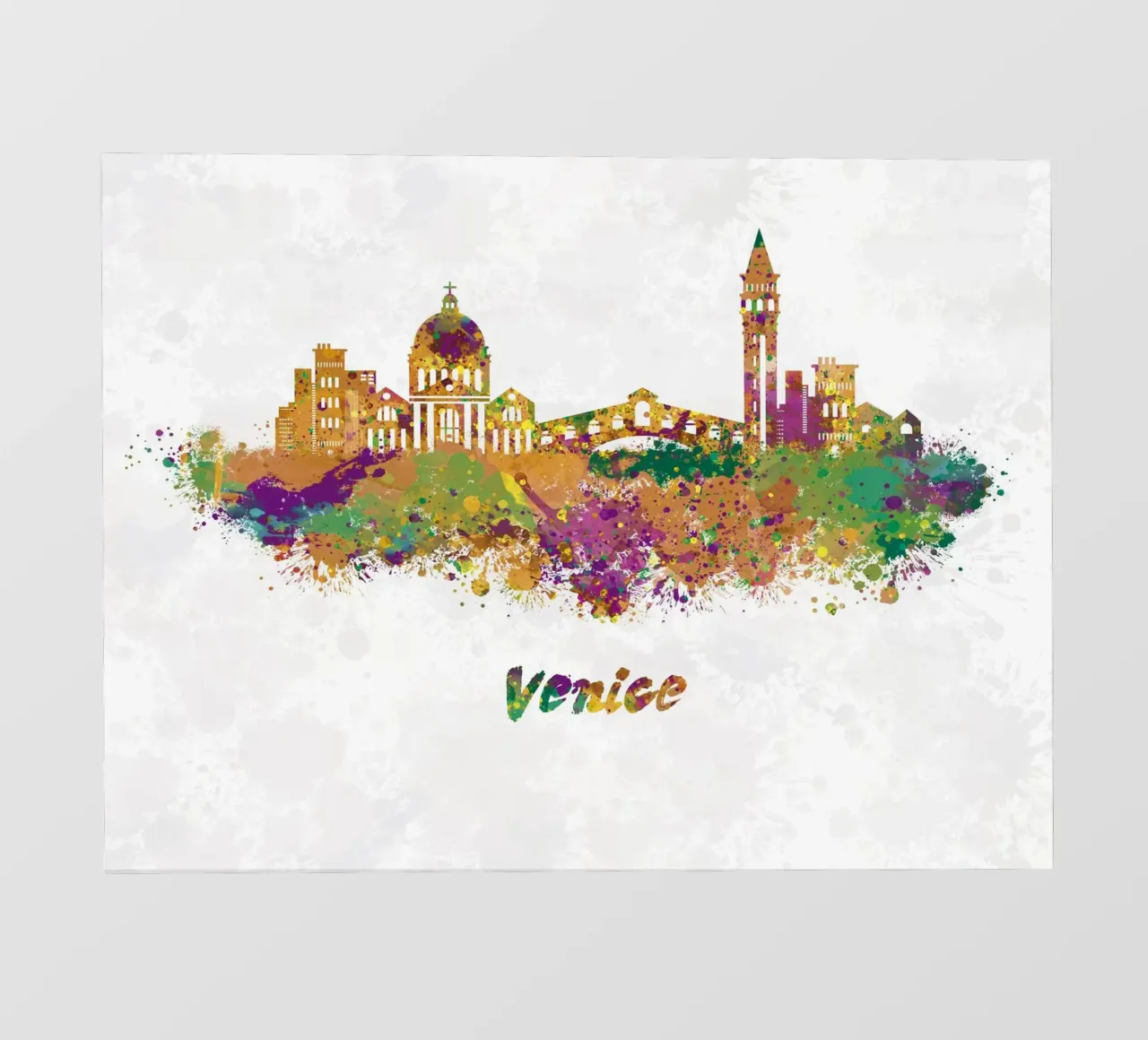 Lo skyline di Venezia in acquerello pellicola backlit da ARTVI-SHOP