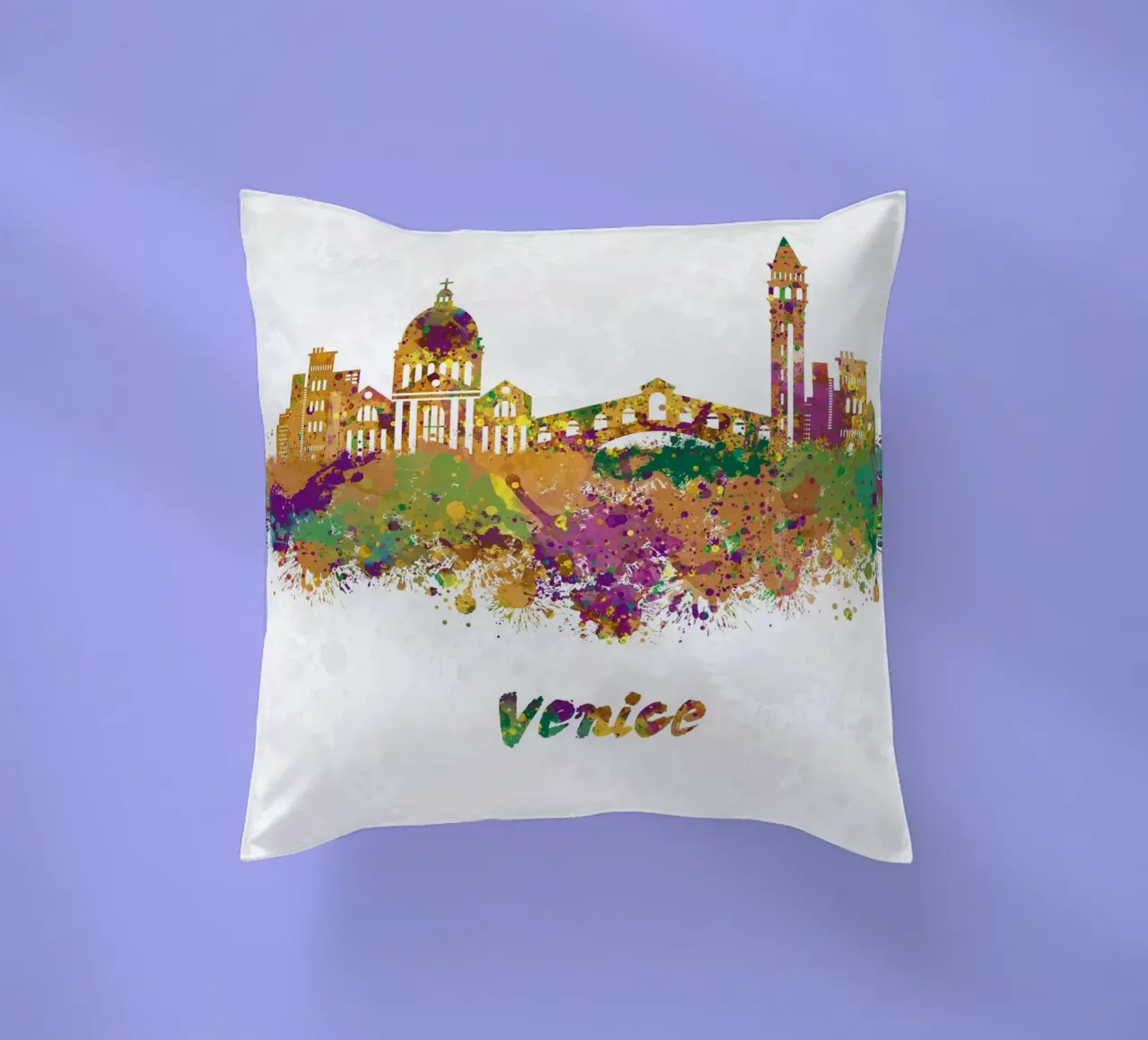 Lo skyline di Venezia in acquerello cuscino da ARTVI-SHOP
