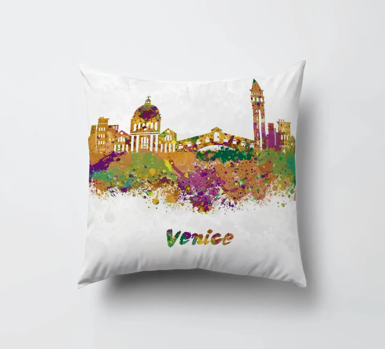 Lo skyline di Venezia in acquerello cuscino da ARTVI-SHOP