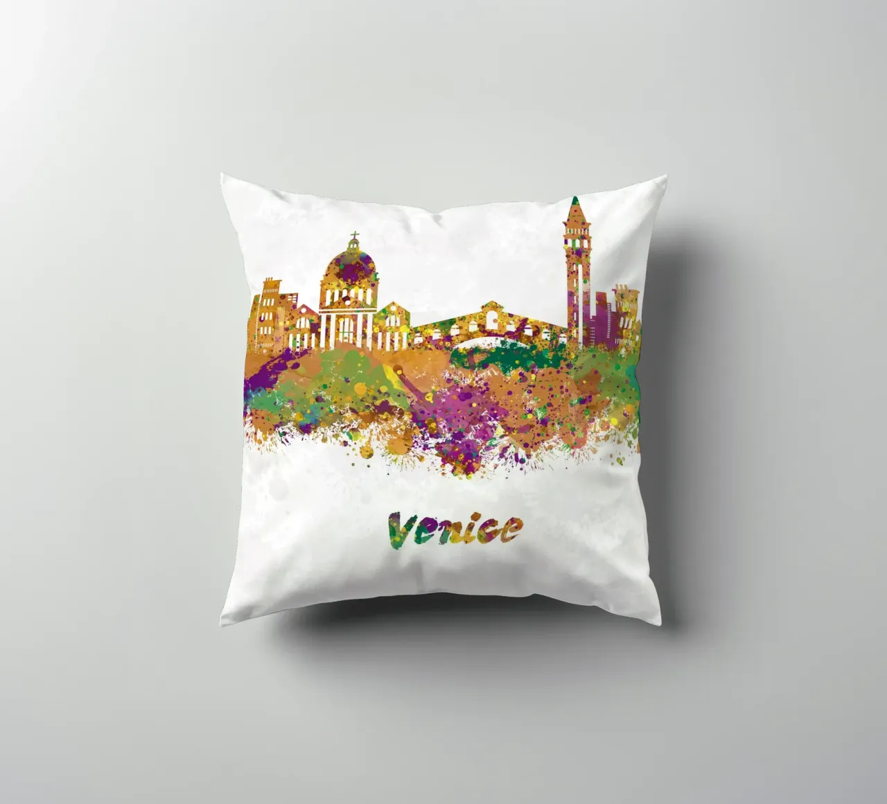 Lo skyline di Venezia in acquerello cuscino da ARTVI-SHOP
