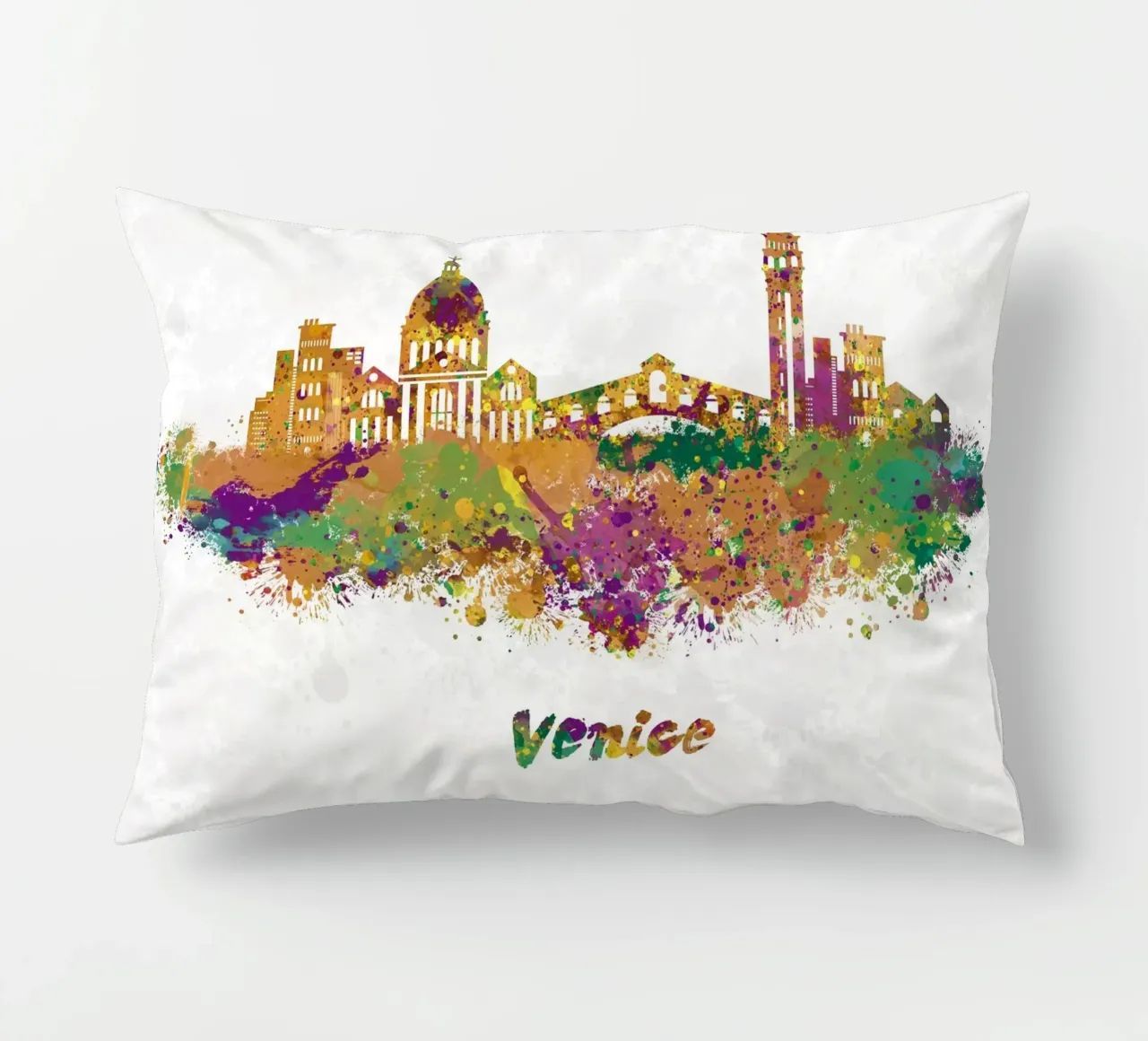 Lo skyline di Venezia in acquerello cuscino da ARTVI-SHOP