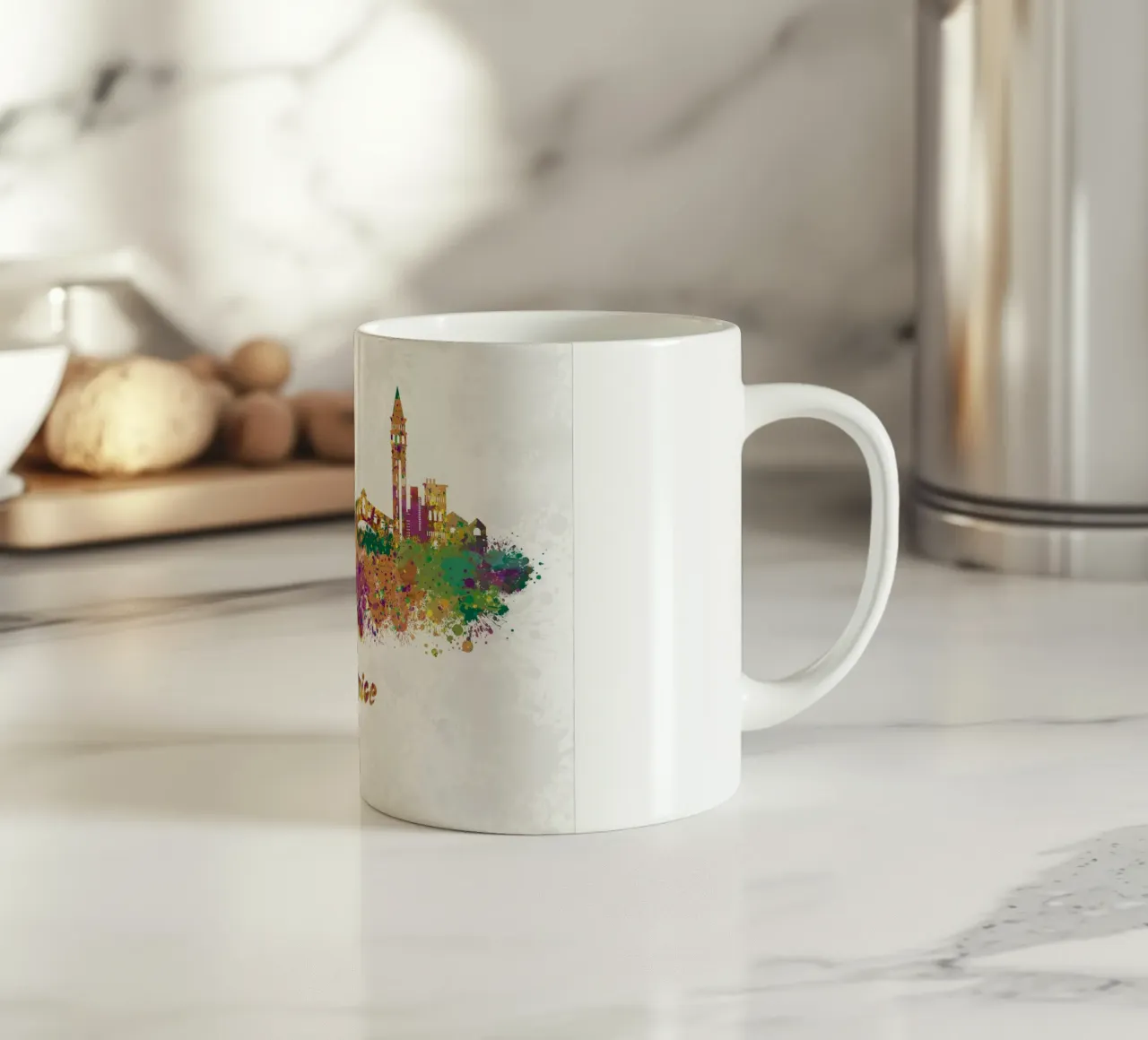 Lo skyline di Venezia in acquerello tazza in ceramica da ARTVI-SHOP