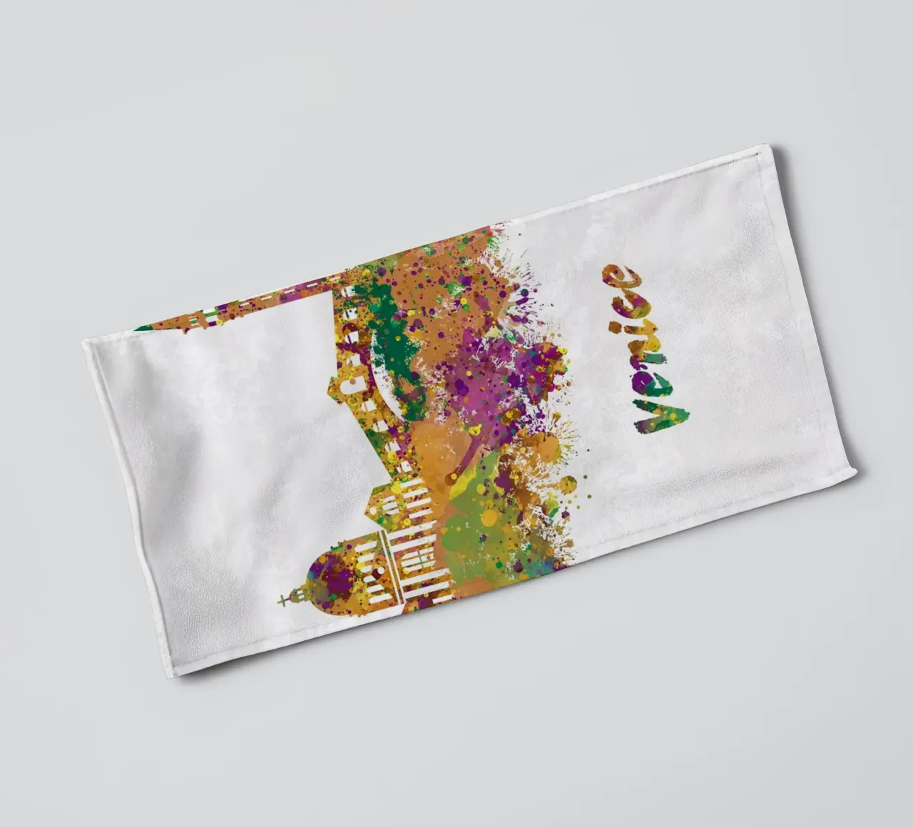 Lo skyline di Venezia in acquerello asciugamano da bagno da 🎁 ARTVI-SHOP