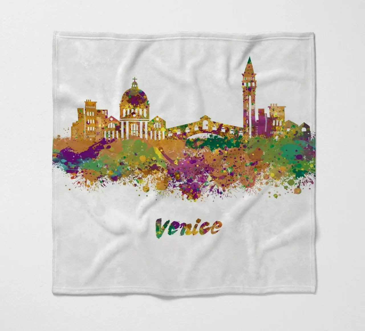 Lo skyline di Venezia in acquerello coperta in pile da 🎁 ARTVI-SHOP