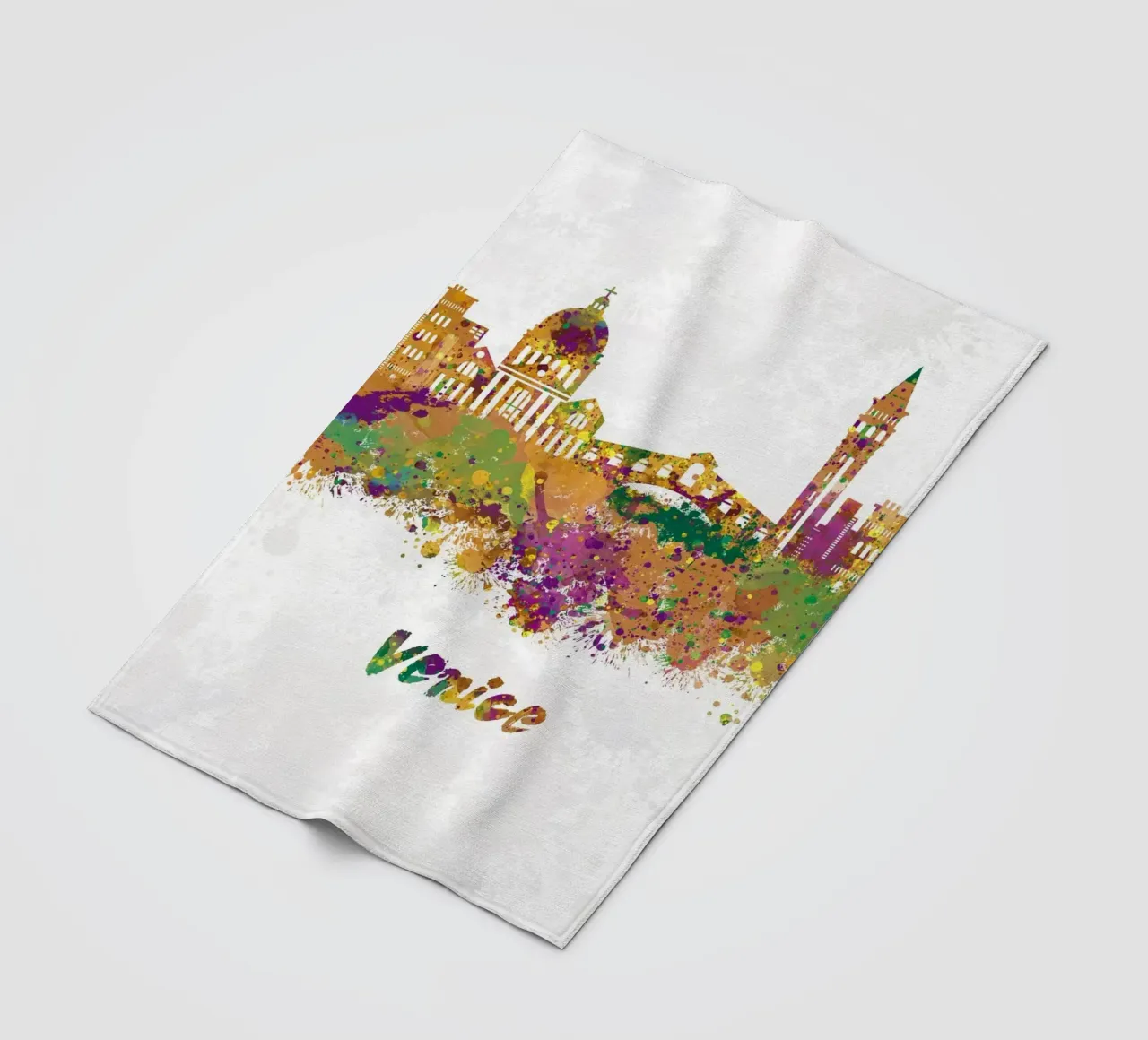 Lo skyline di Venezia in acquerello coperta in pile da 🎁 ARTVI-SHOP