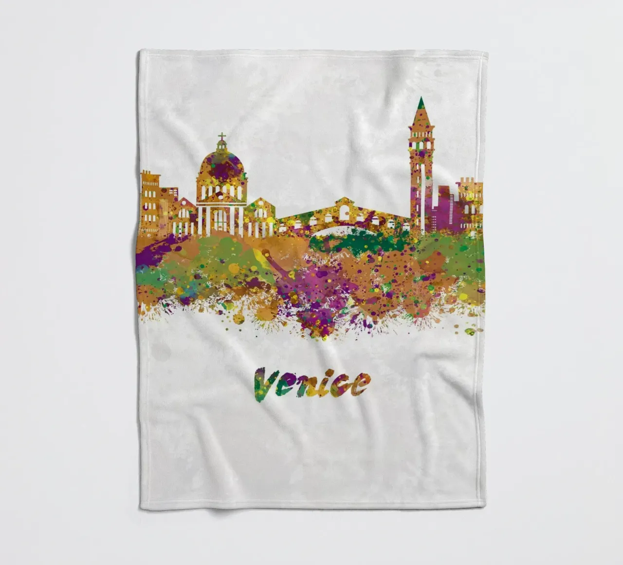 Lo skyline di Venezia in acquerello coperta in pile da 🎁 ARTVI-SHOP