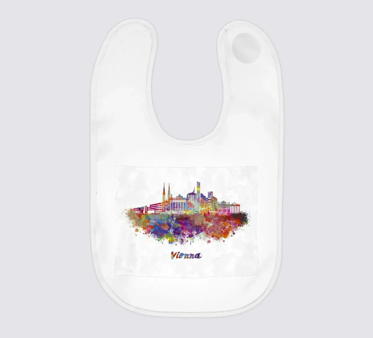 Lo skyline di Vienna in acquerello bavaglino da 🎁 ARTVI-SHOP