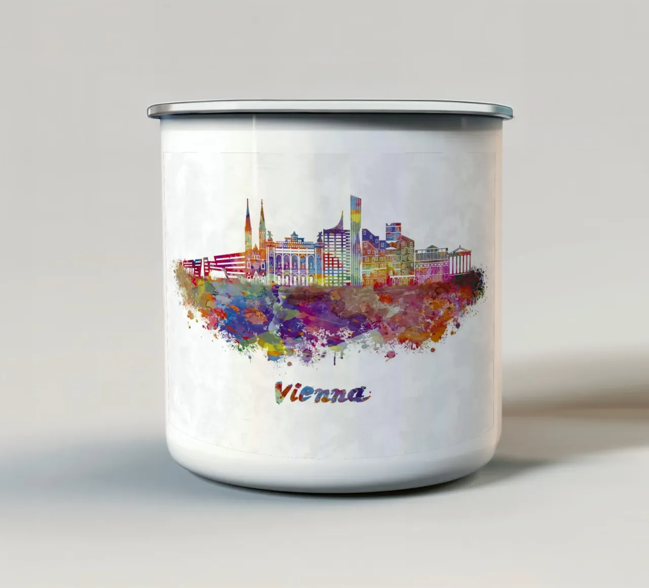Lo skyline di Vienna in acquerello tazza in smalto da ARTVI-SHOP