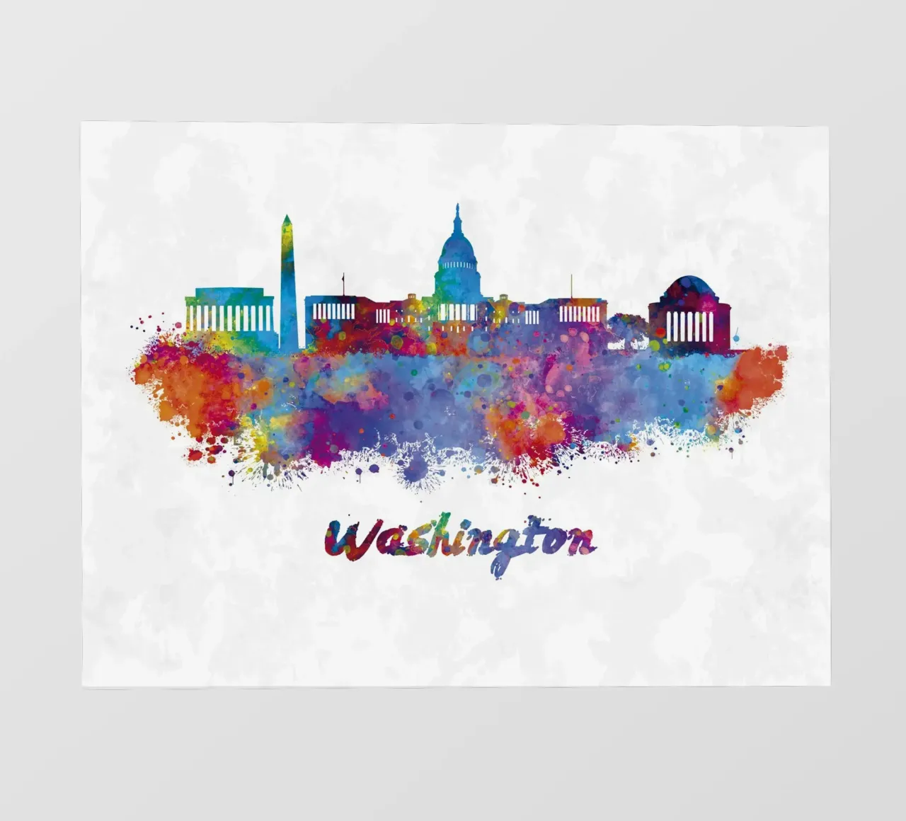 Skyline di Washington in acquerello pellicola backlit da ARTVI-SHOP