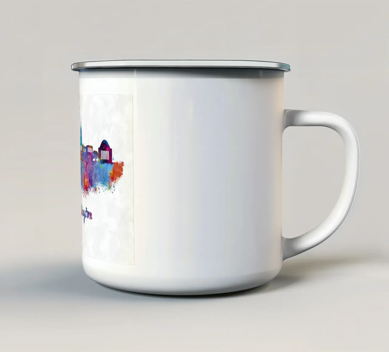 Skyline di Washington in acquerello tazza in smalto da ARTVI-SHOP