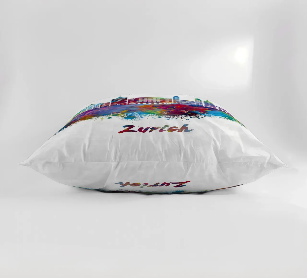 Lo skyline di Zurigo in acquerello cuscino da ARTVI-SHOP