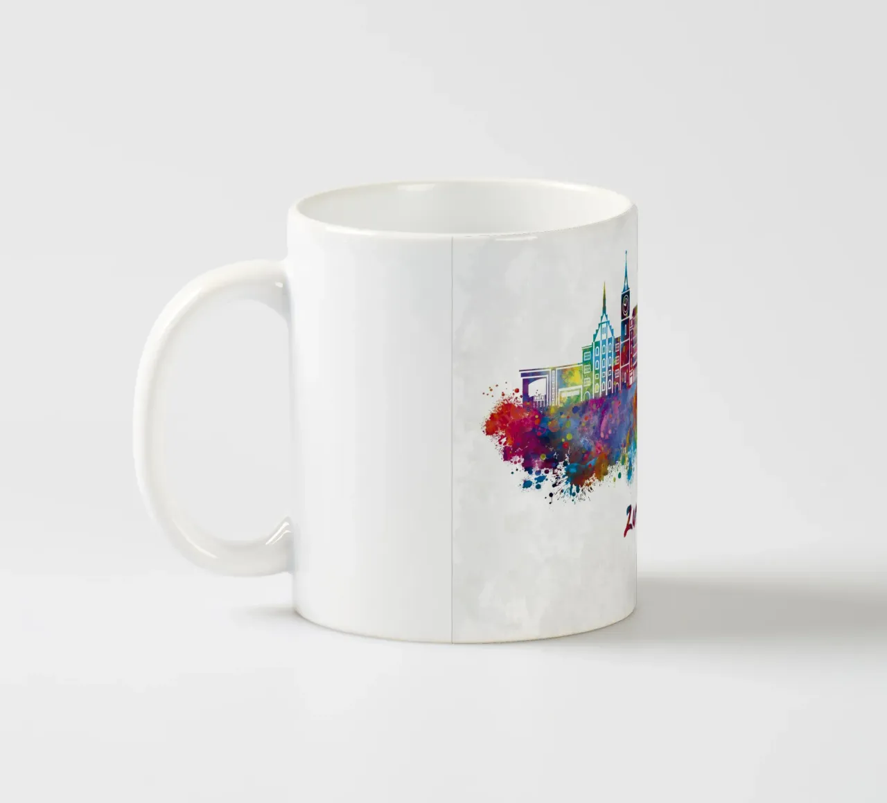 Lo skyline di Zurigo in acquerello tazza in ceramica da ARTVI-SHOP