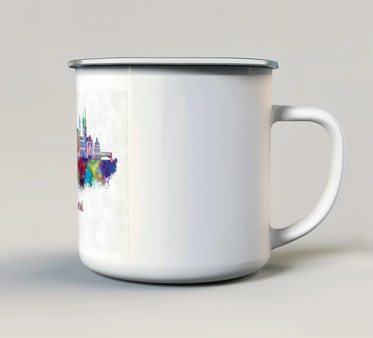 Lo skyline di Zurigo in acquerello tazza in smalto da ARTVI-SHOP