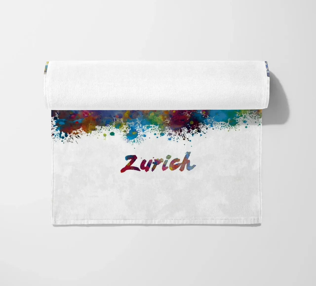 Lo skyline di Zurigo in acquerello telo mare da ARTVI-SHOP