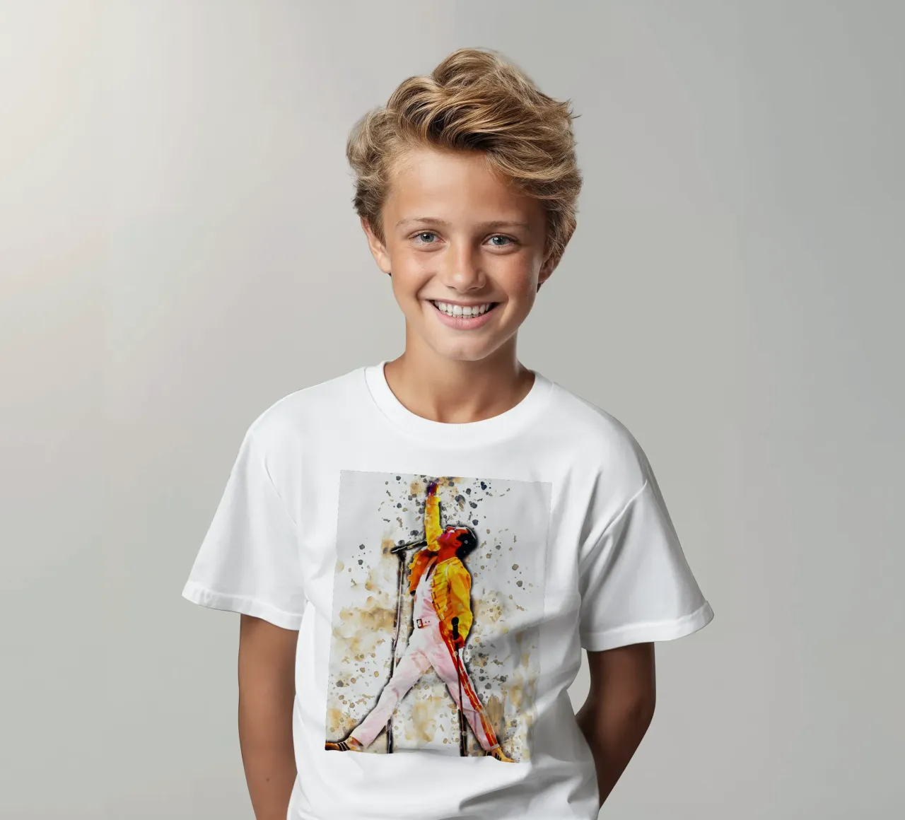 Smudge of Freddie Mercury Legend kids t-shirt by Gunawan Rb