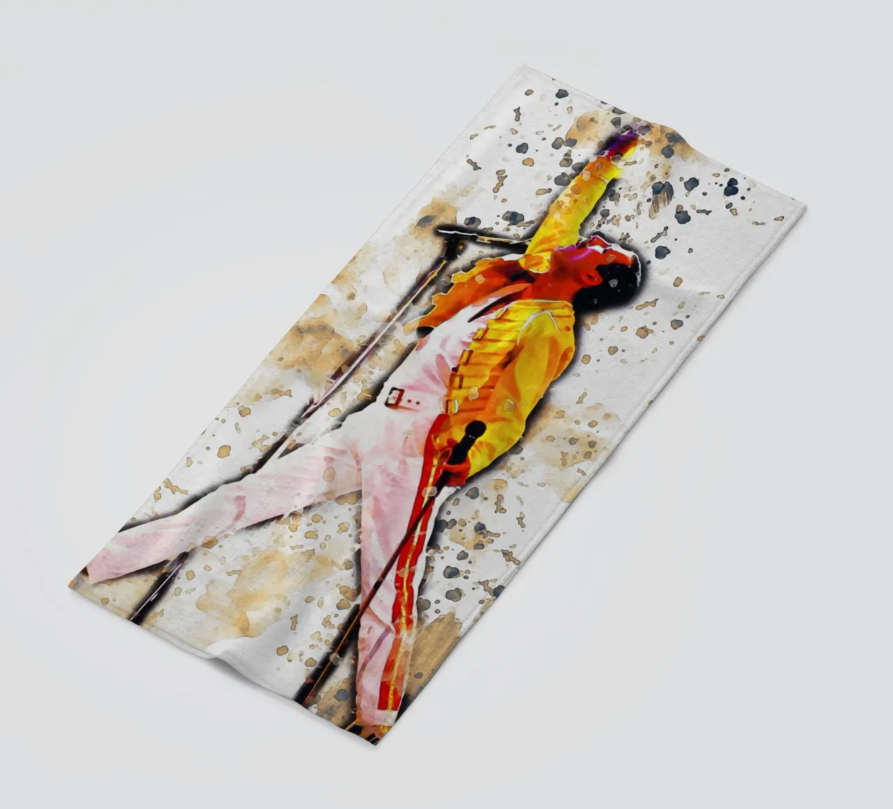 Smudge of Freddie Mercury Legend beach towel by Gunawan Rb