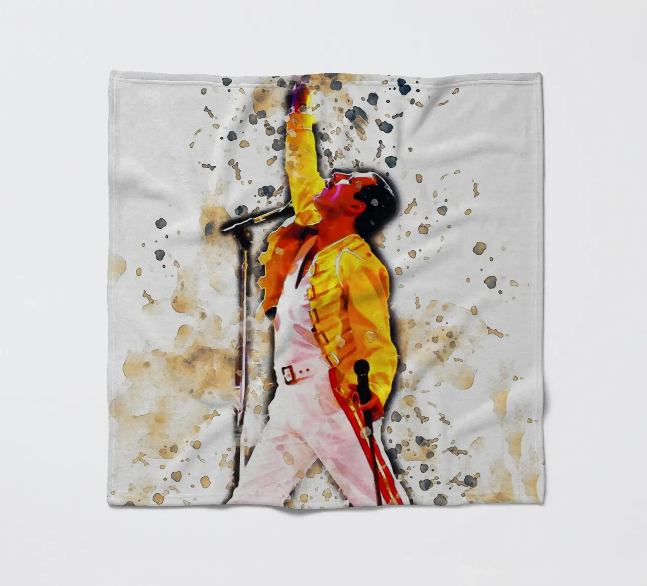 Smudge of Freddie Mercury Legend fleece blanket by Gunawan Rb