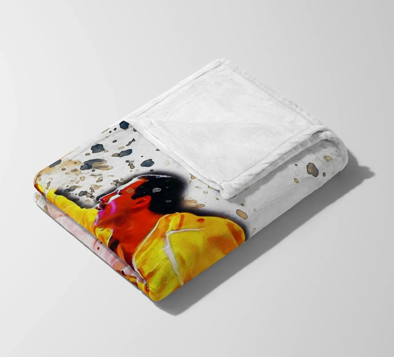 Smudge of Freddie Mercury Legend fleece blanket by Gunawan Rb