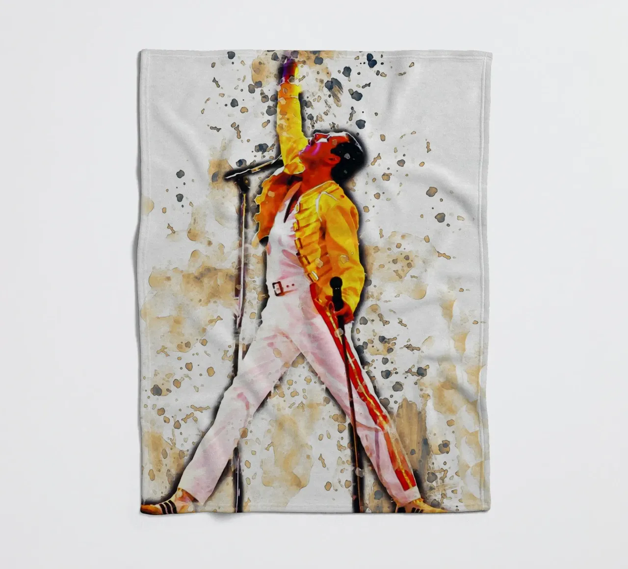 Smudge of Freddie Mercury Legend fleece blanket by Gunawan Rb