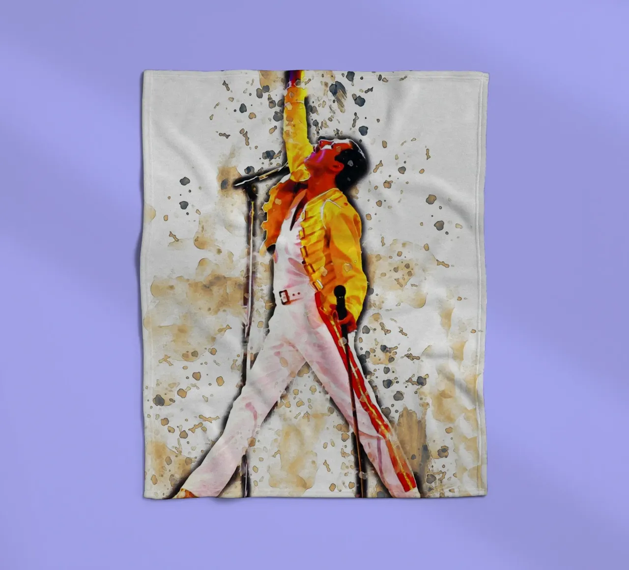 Smudge of Freddie Mercury Legend fleece blanket by Gunawan Rb
