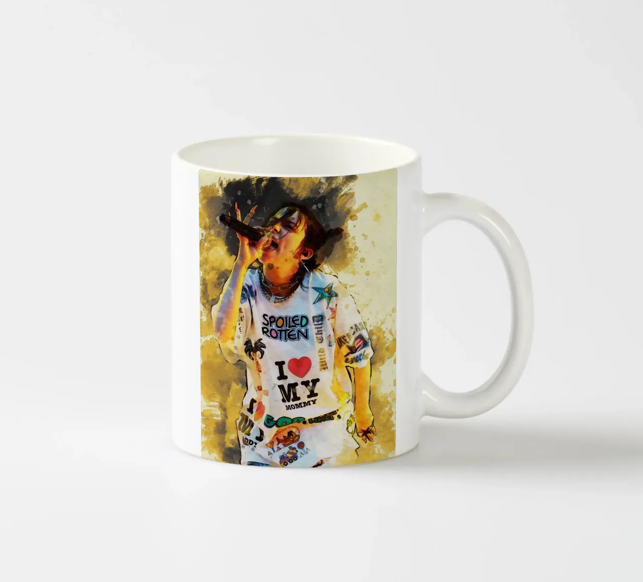 Smudge di Billie Eilish si esibisce tazza in ceramica da Gunawan Rb
