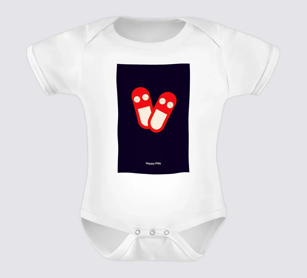 Happy Pills body neonato maniche corte da Viktor Hertz
