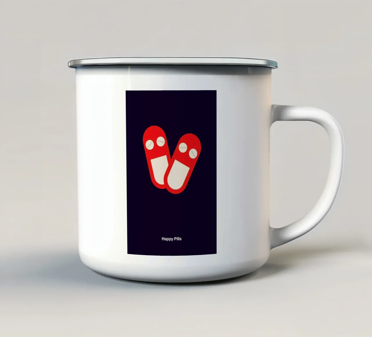 Happy Pills tazza in smalto da Viktor Hertz