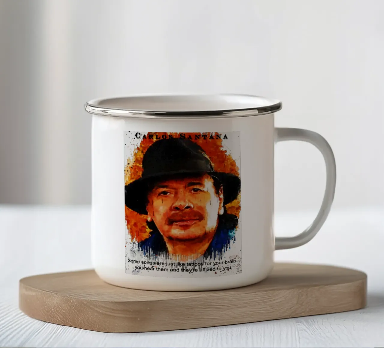 Carlos Santana Citazioni tazza in smalto da Gunawan Rb
