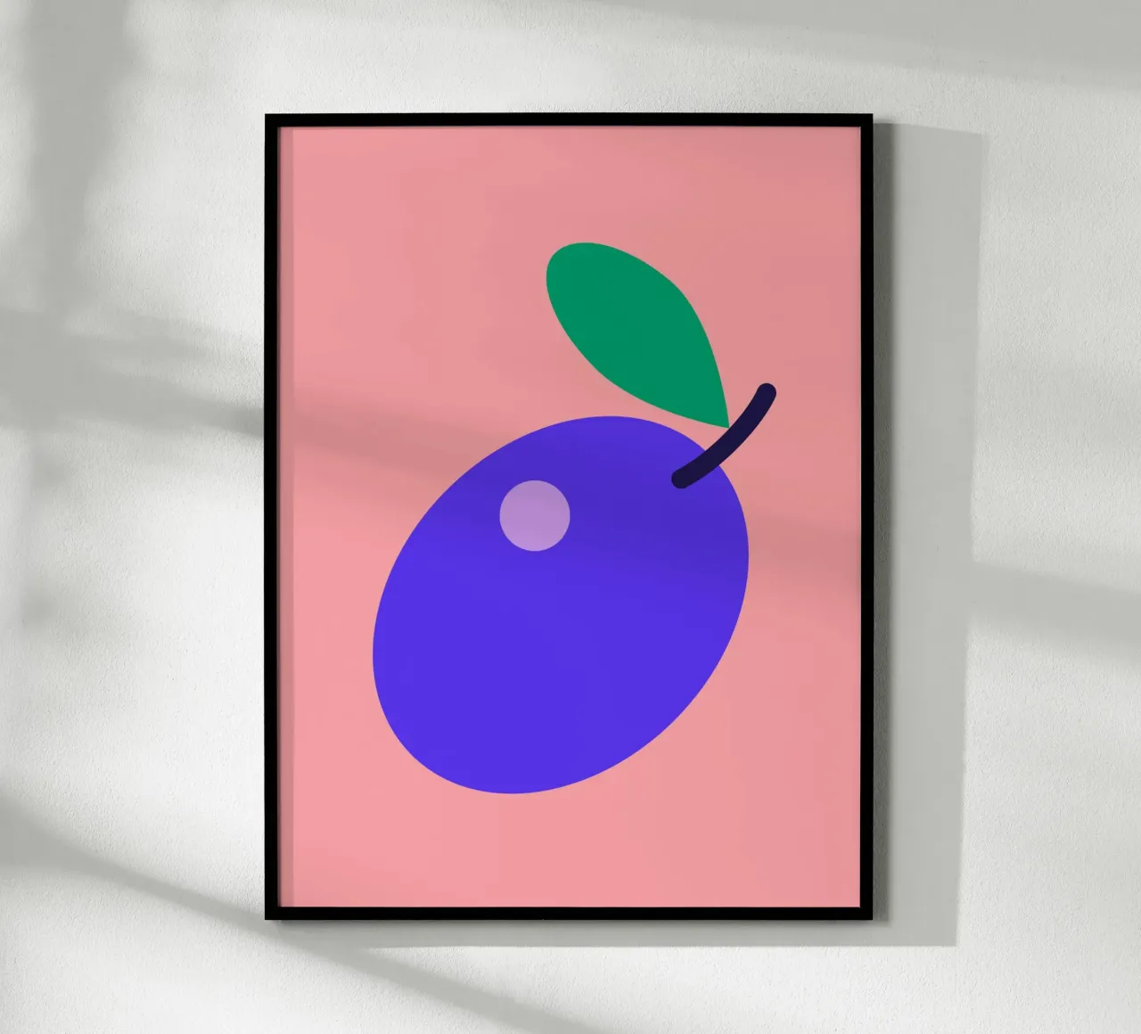 FUN Plum poster con telaio in alluminio da All Colours