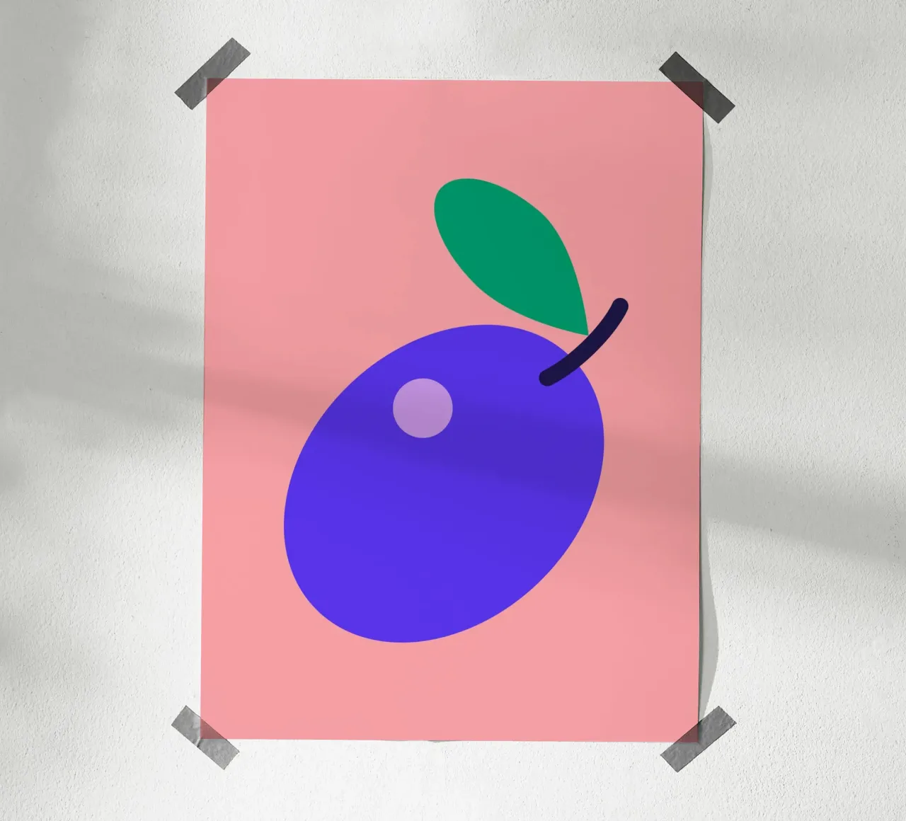 FUN Plum poster con telaio in alluminio da All Colours