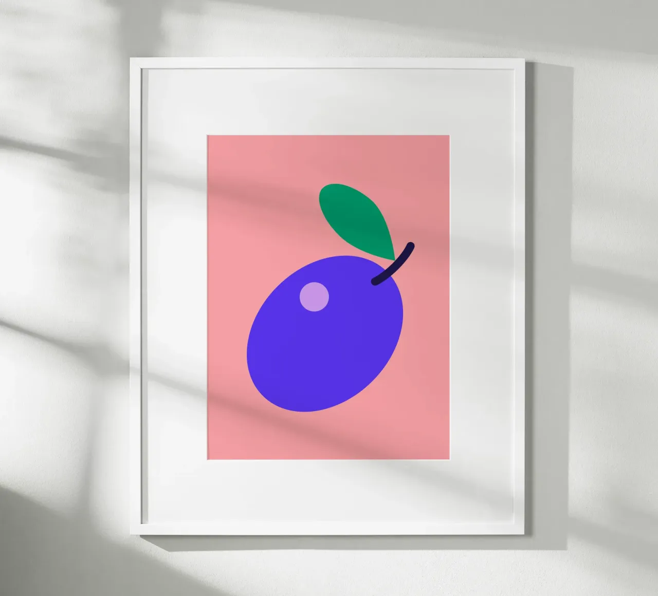 FUN Plum poster con telaio in alluminio da All Colours