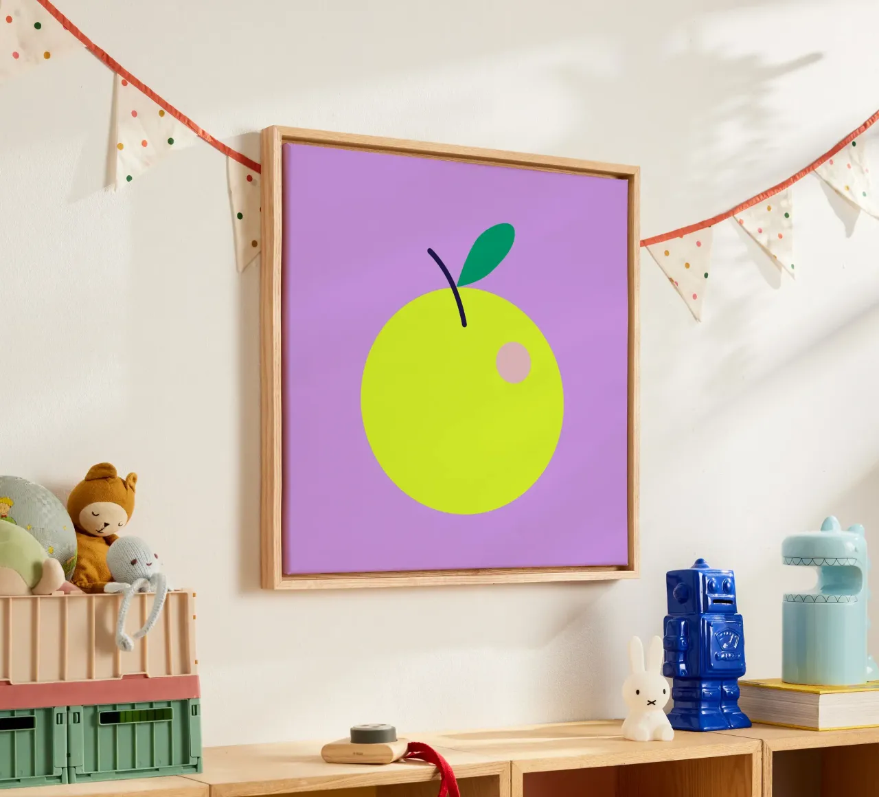 FUN Apple tela con Cornice a cassetta da All Colours