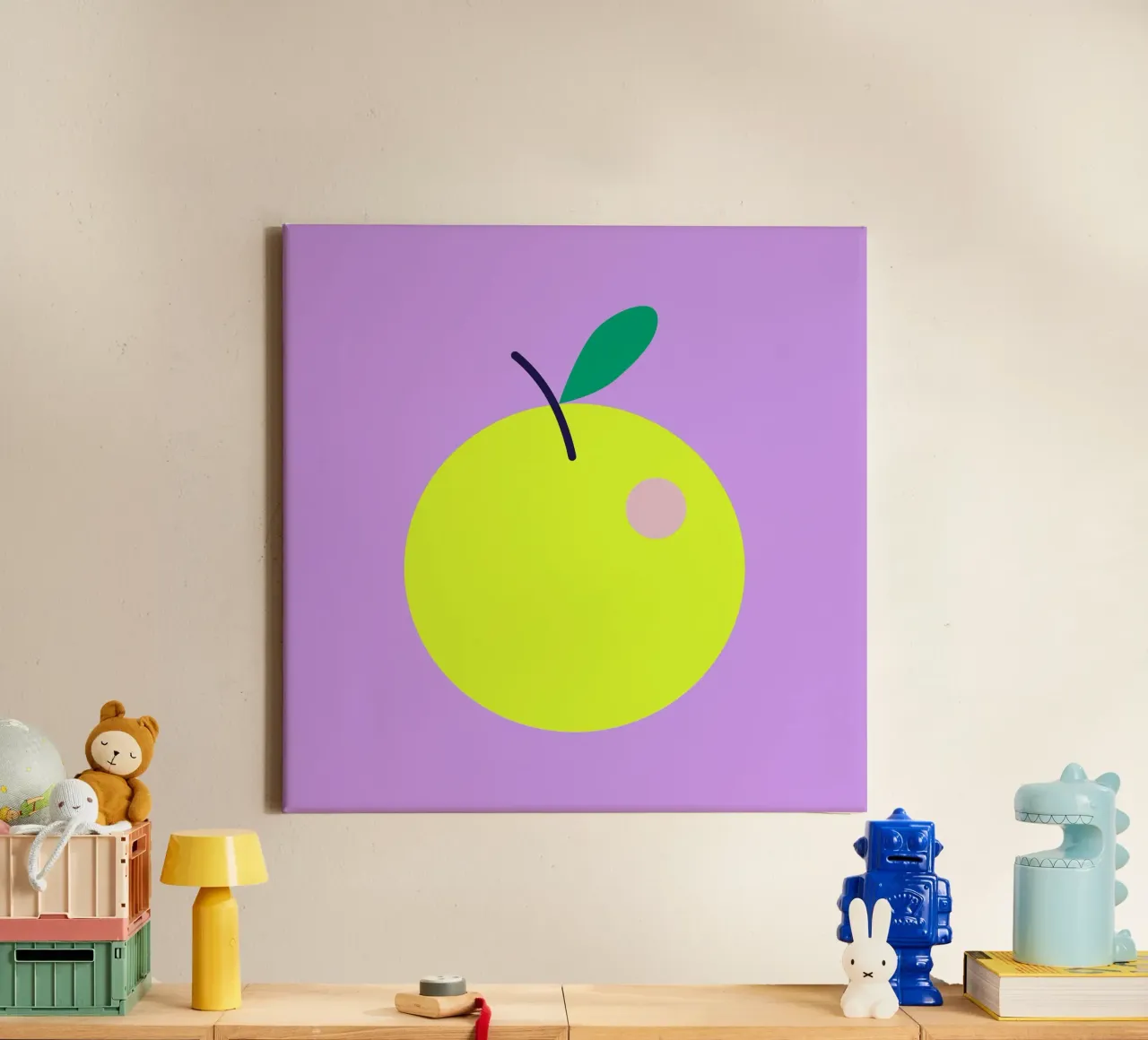 FUN Apple tela con Cornice a cassetta da All Colours