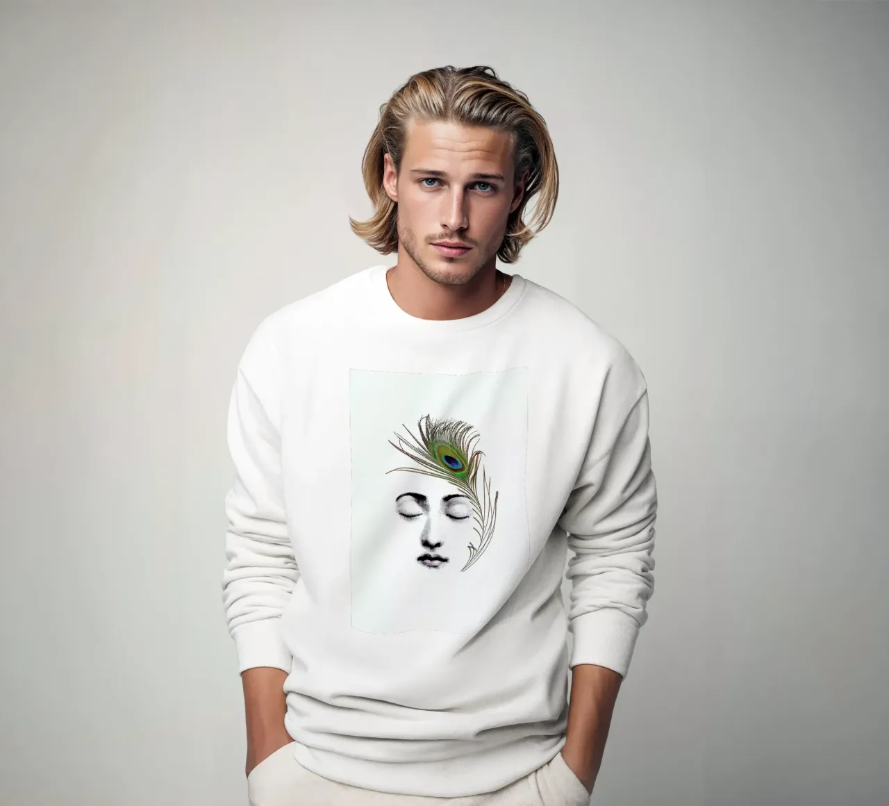 The peacock feather sweatshirt by Rococco LA