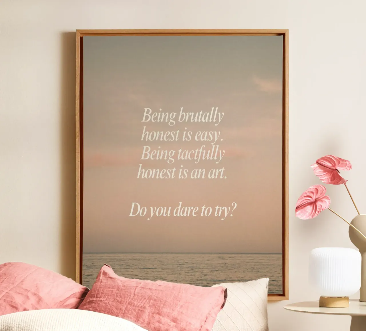 learning to be honest tela con Cornice a cassetta da Ambition Wall
