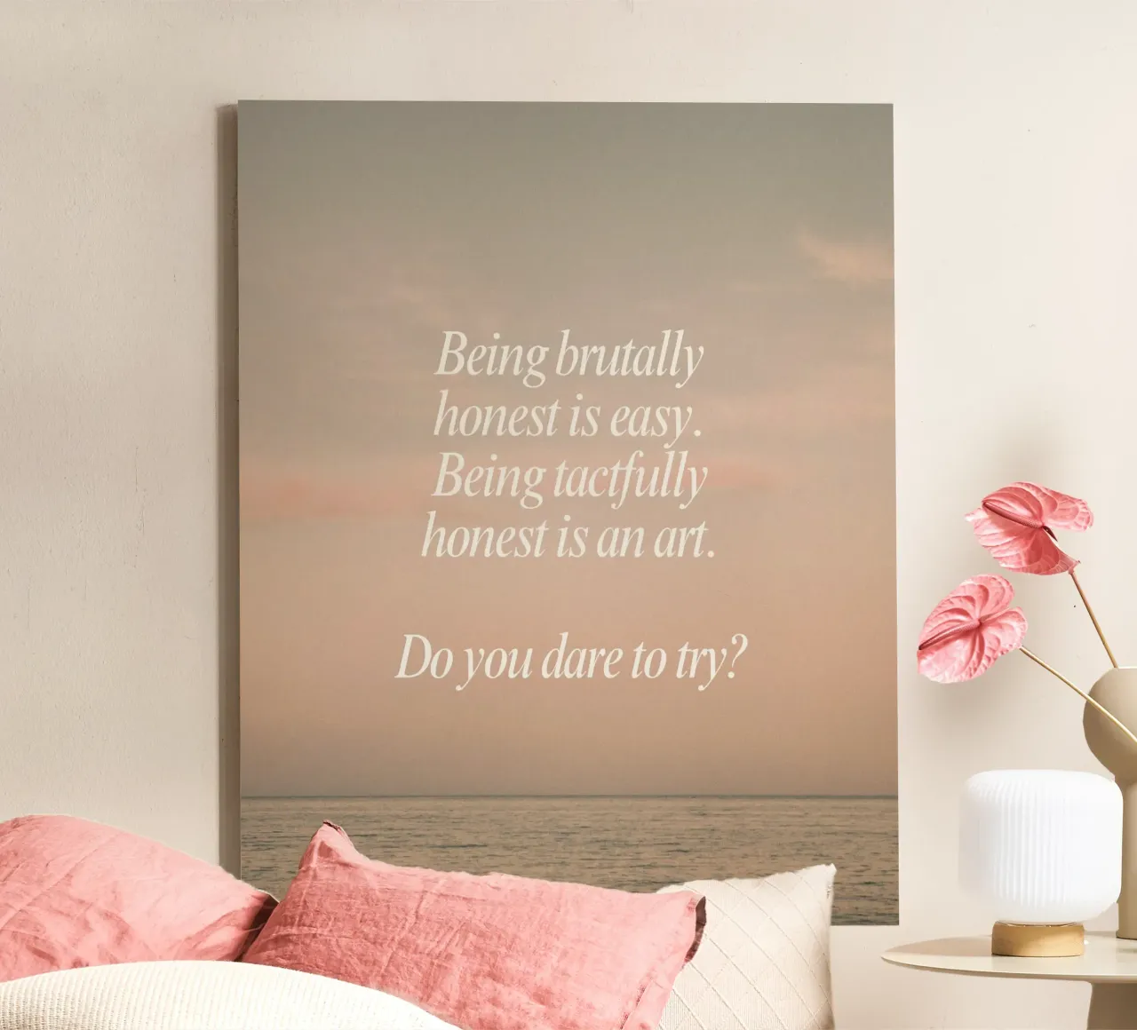 learning to be honest tela con Cornice a cassetta da Ambition Wall