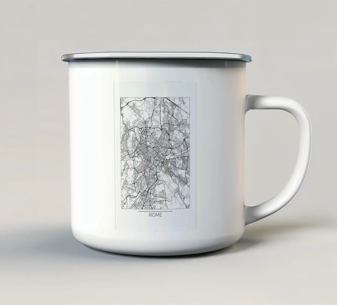 Rome Minimal enamel mug by Hubert Roguski
