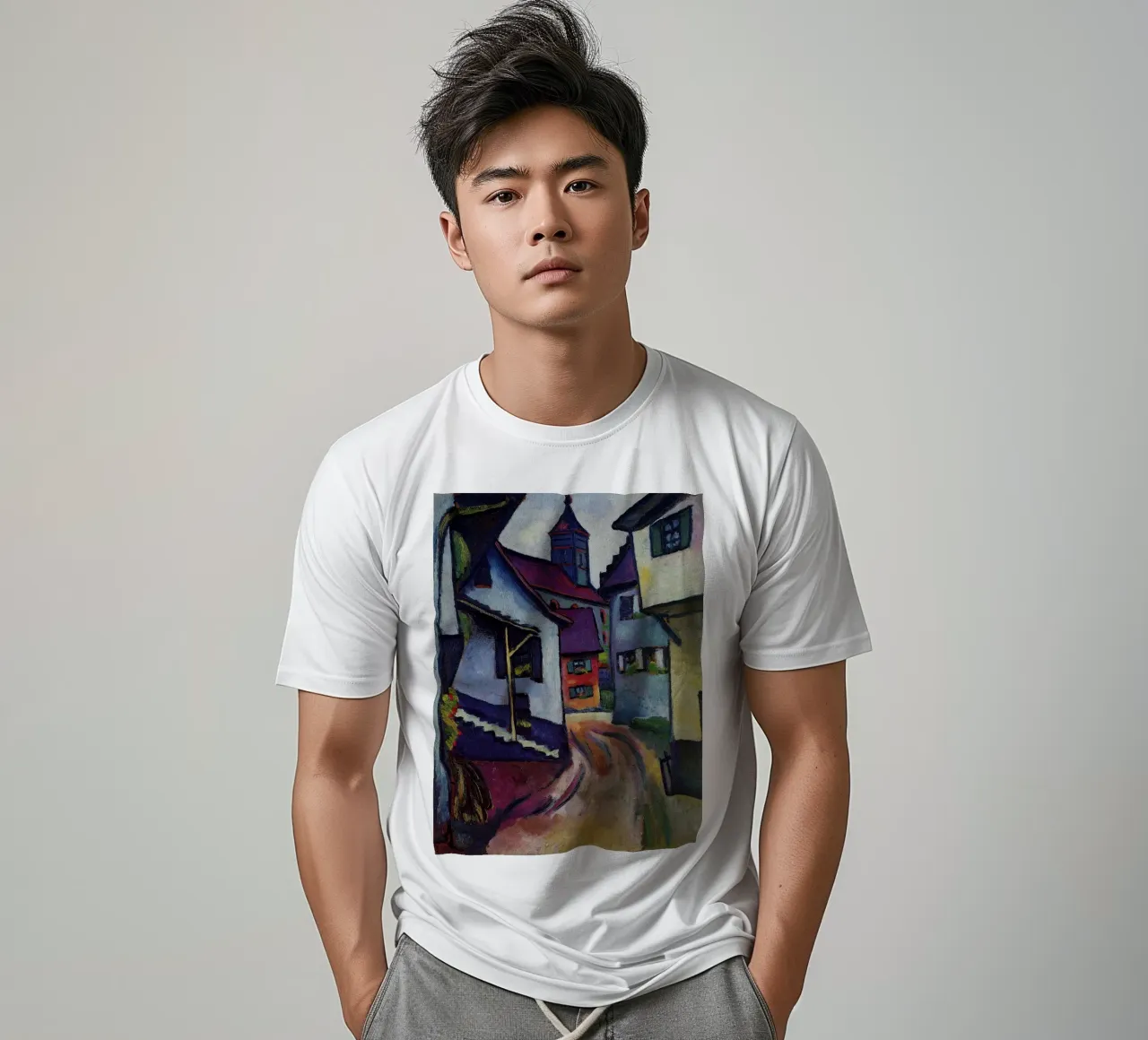 August Macke - Strada con chiesa a Kandern t-shirt da Timeless Artworks