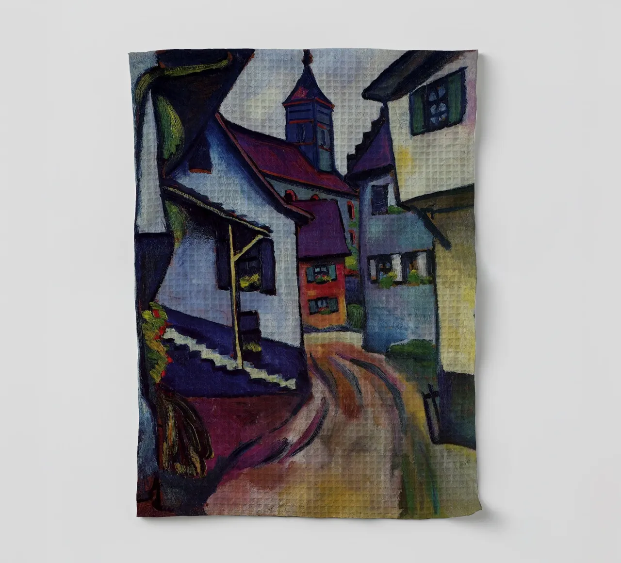 August Macke - Strada con chiesa a Kandern canovaccio da cucina da Timeless Artworks