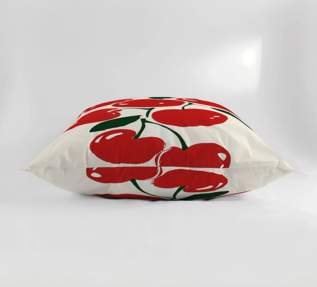 Vibrant Red Cherries Illustration decorative cushion by Melloi Art Print