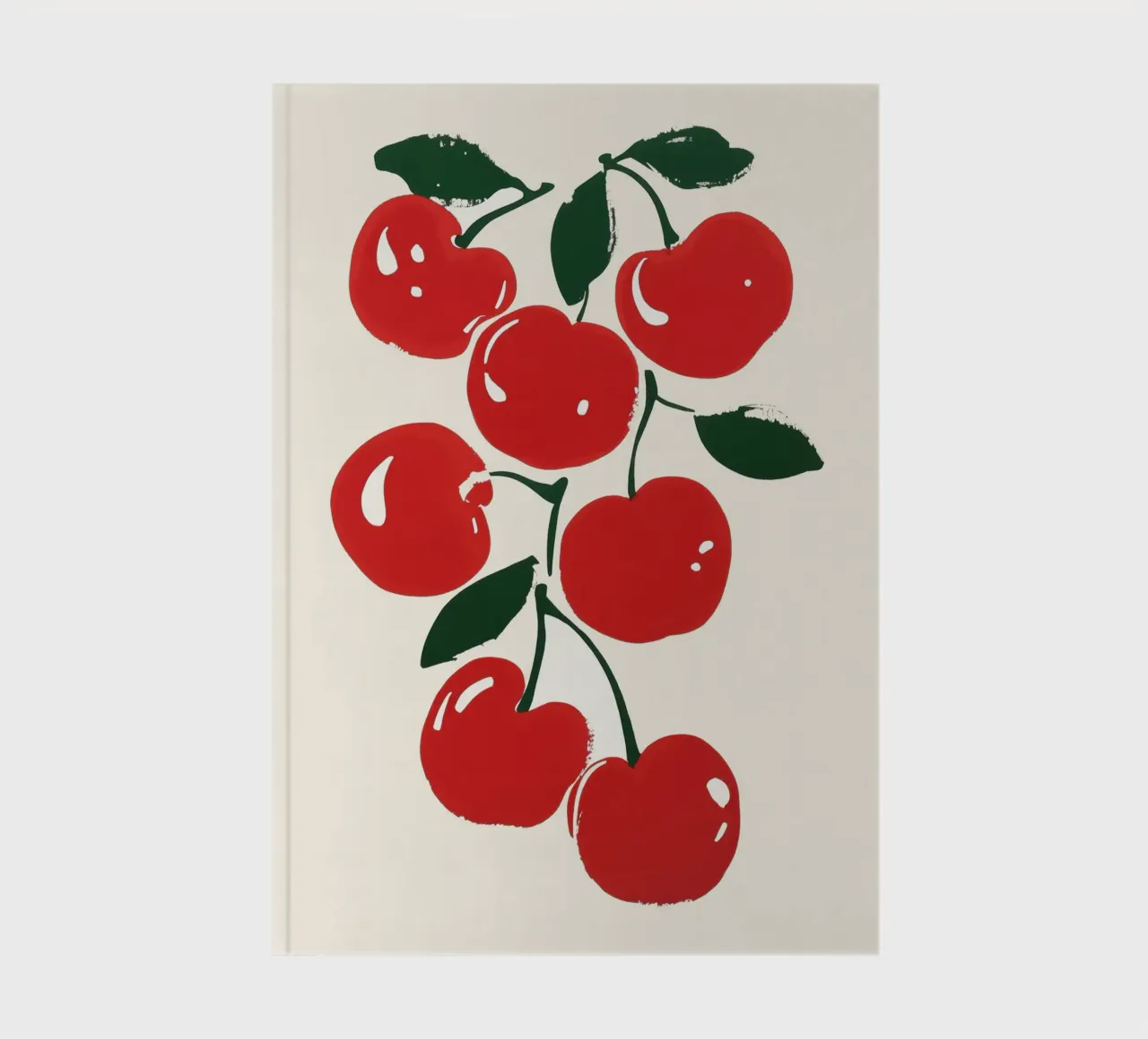 Vibrant Red Cherries Illustration notebook by Melloi Art Print