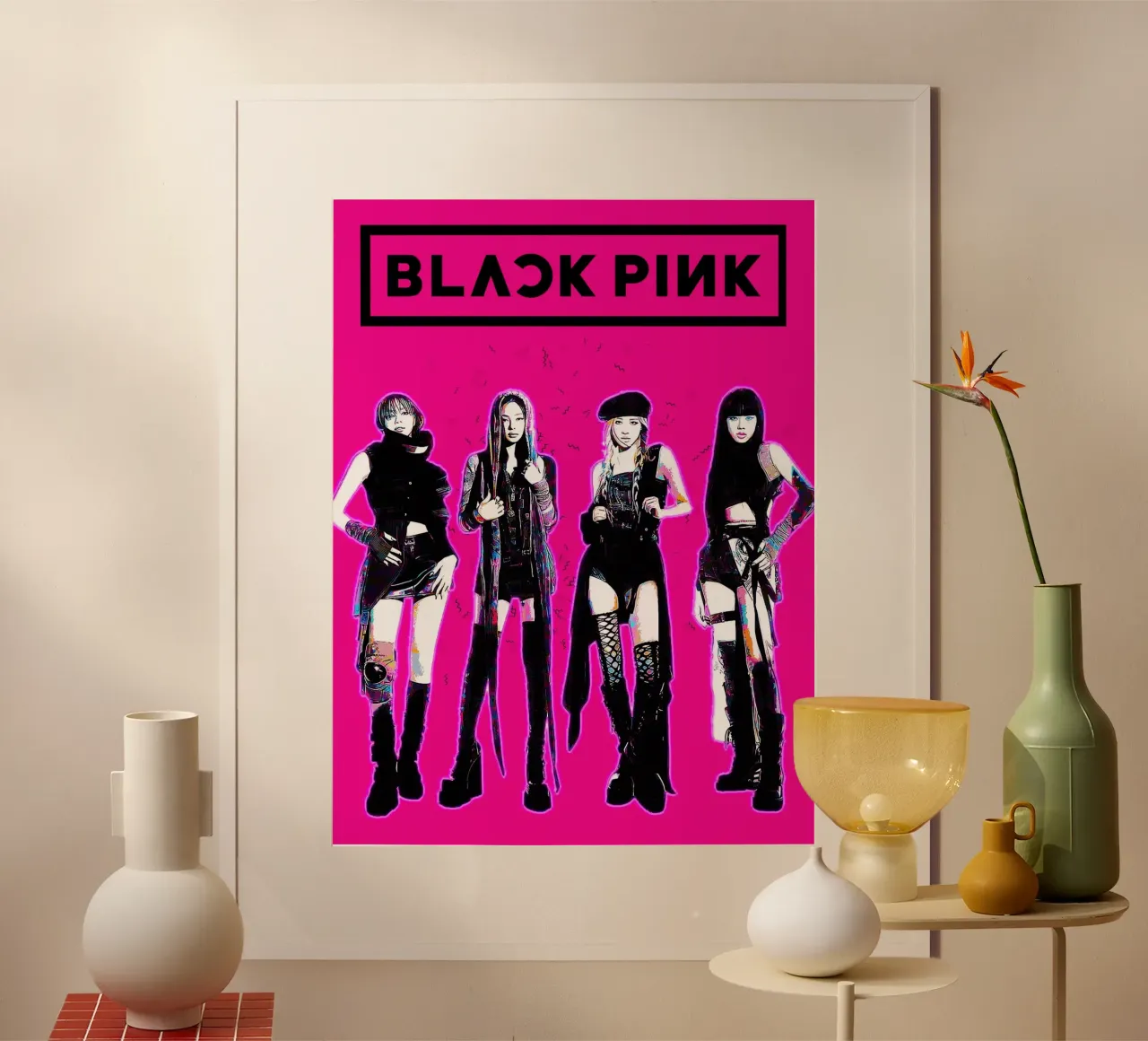 Arte di Blackpink poster con telaio in alluminio da neonartroom
