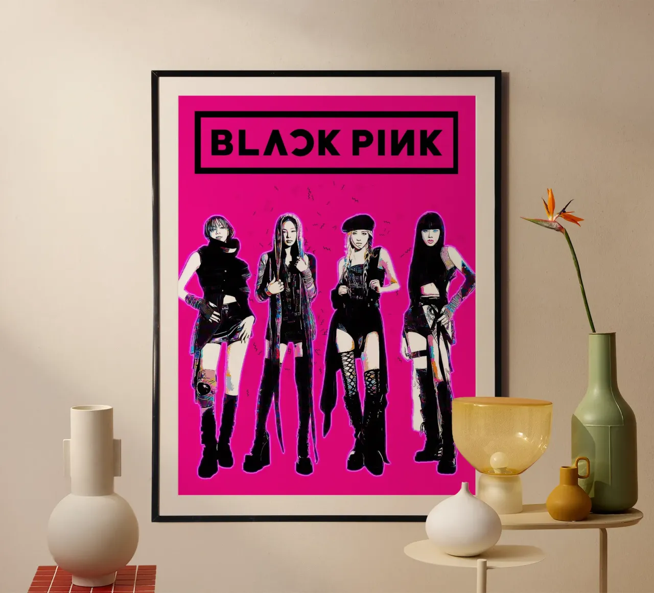 Arte di Blackpink poster con telaio in alluminio da neonartroom