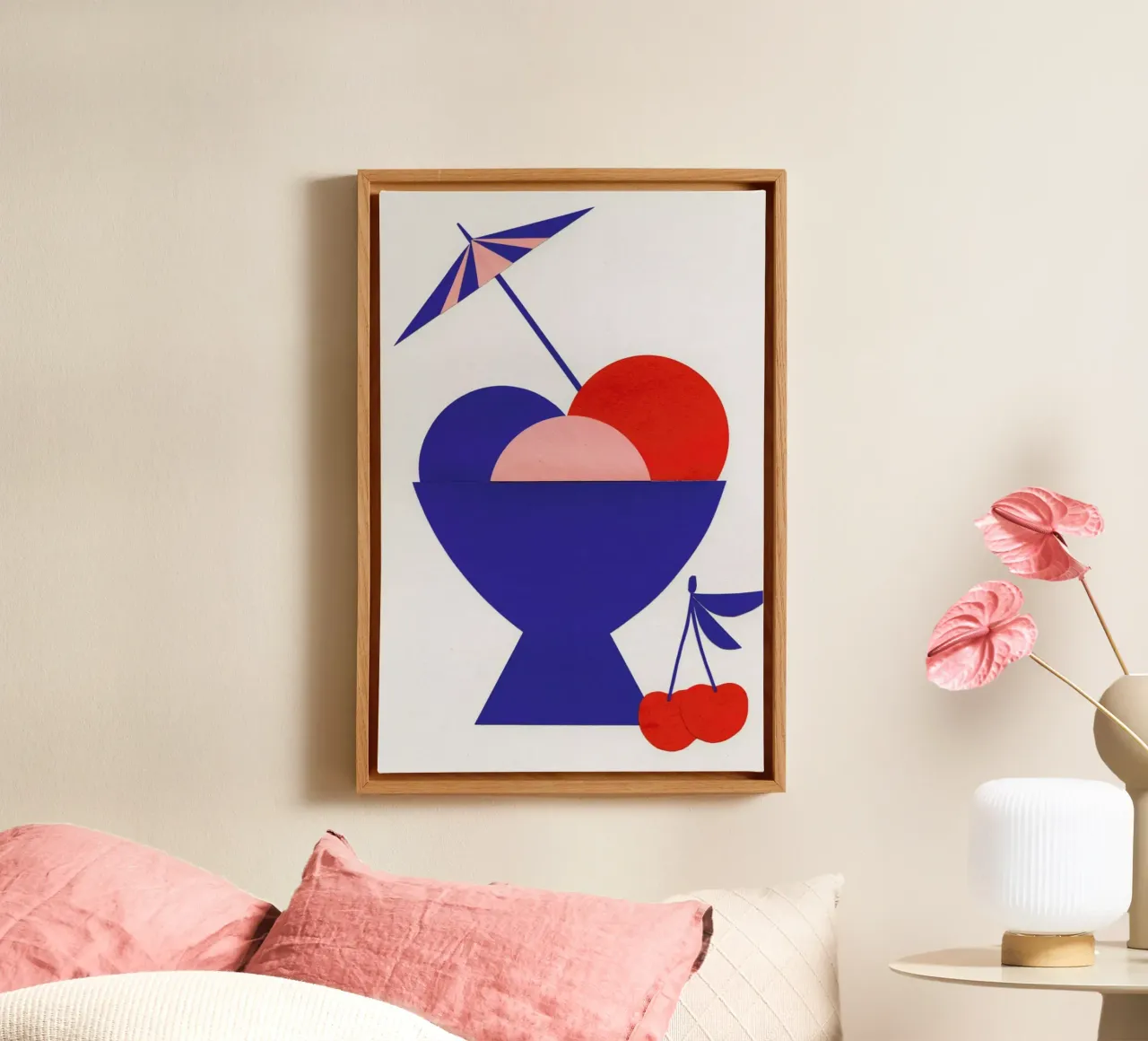 Mixed Cup Of Ice Cream canvas with Floater frame by Rosi Feist