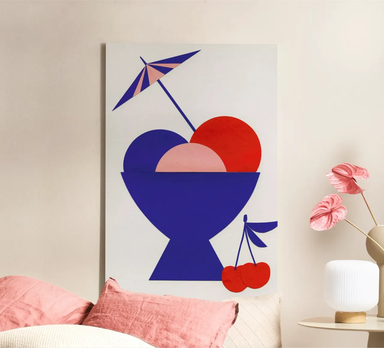 Mixed Cup Of Ice Cream canvas with Floater frame by Rosi Feist